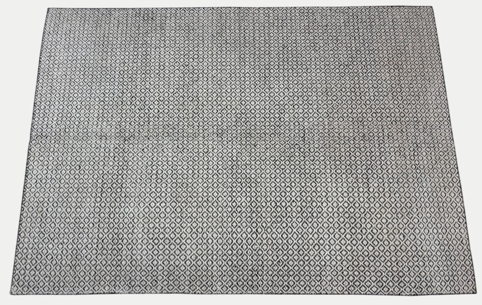 Flachgewebter Kilim Teppich 170x240cm 100% Wolle Beige Dunkelgrau ST14