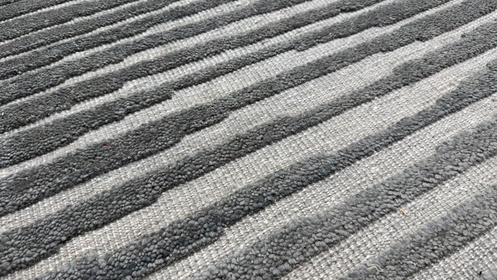 Handgeknüpfter Teppich 60x90 z Wolle Modern Grau und Beige DKD-768