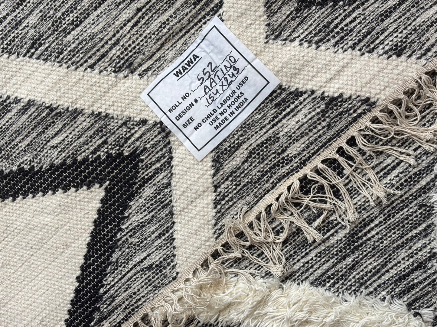 Kilim Teppich Handgewebt Wolle Beige Wohnzimmer Esszimmer 155x240 cm
