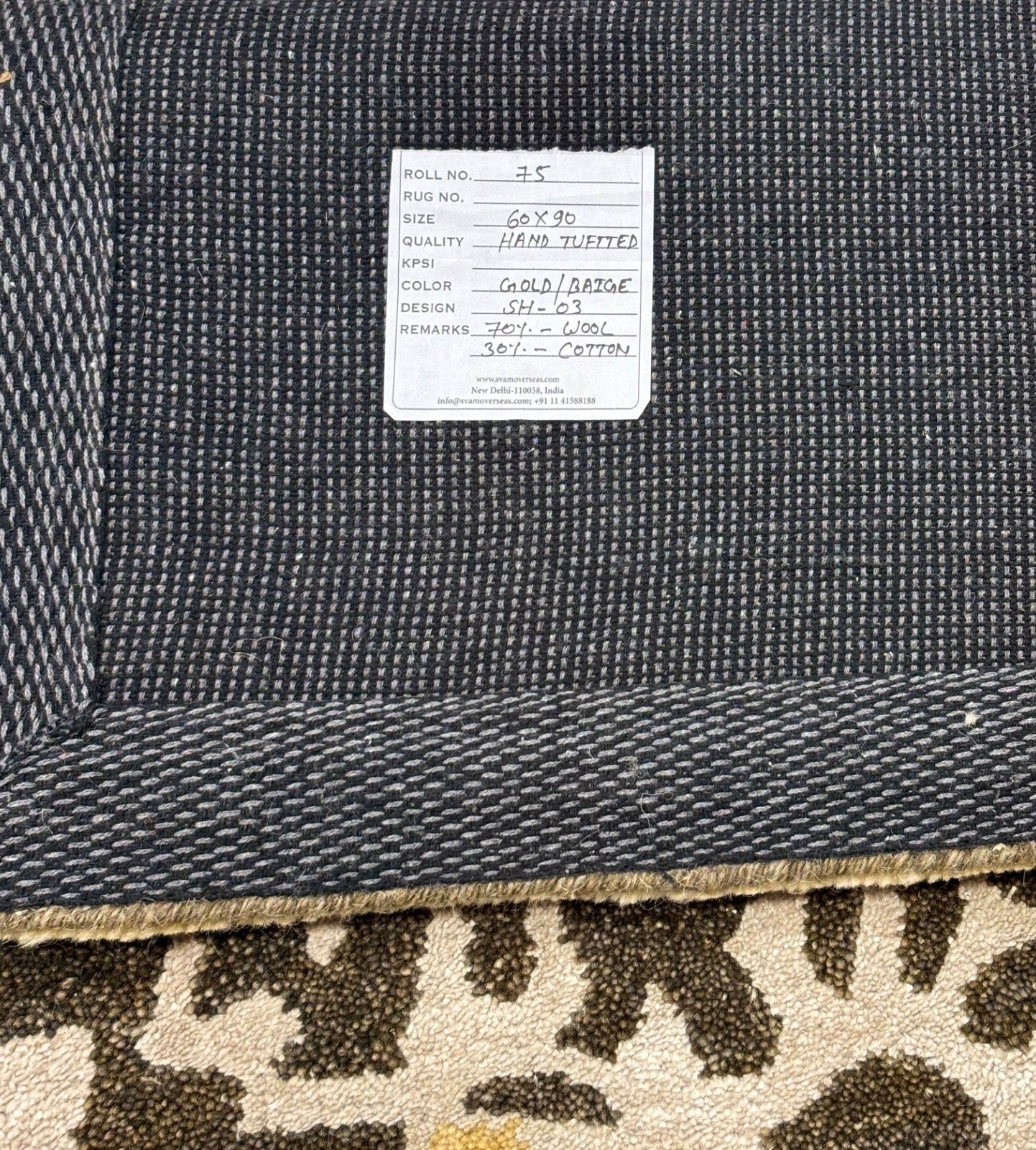Handgetufteter Teppich 60x90 cm Gold Beige Braun Modern 80% Wolle Design R95