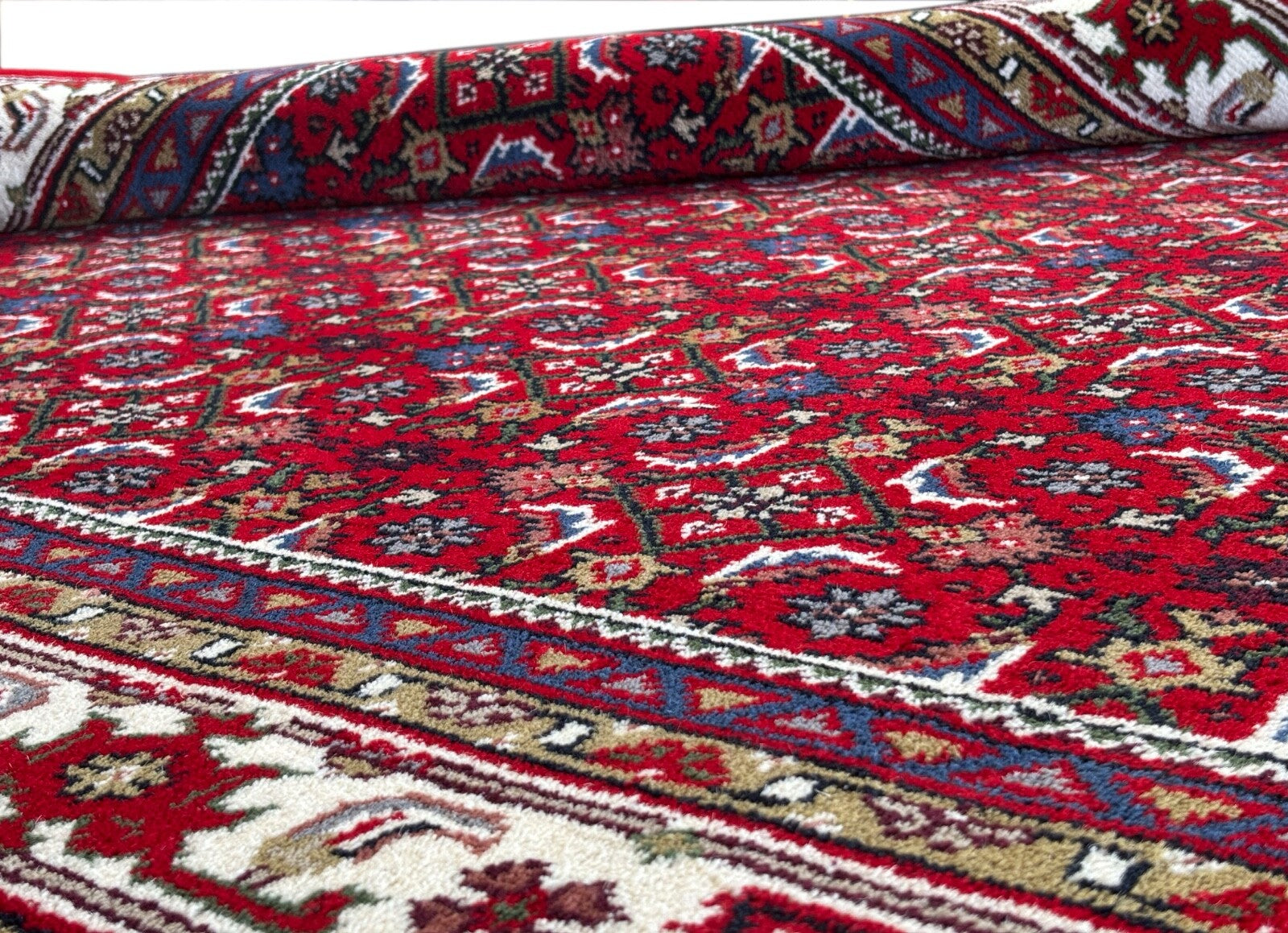 Orientteppich 250x350 Rot Handgeknüpft Herati Design 100 % Schurwolle Teppich