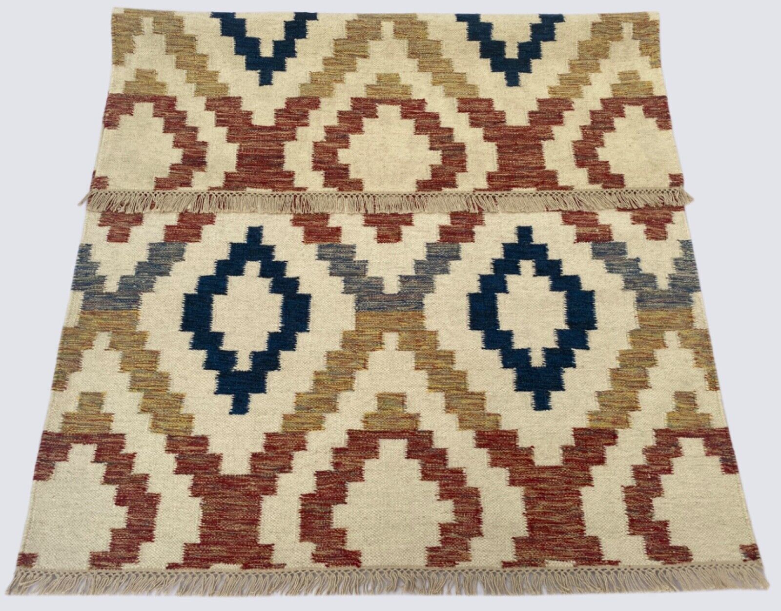 Kilim Dhurry Teppich 100% Wolle 120x170 cm Bunt Farbe Handgefertigte 502