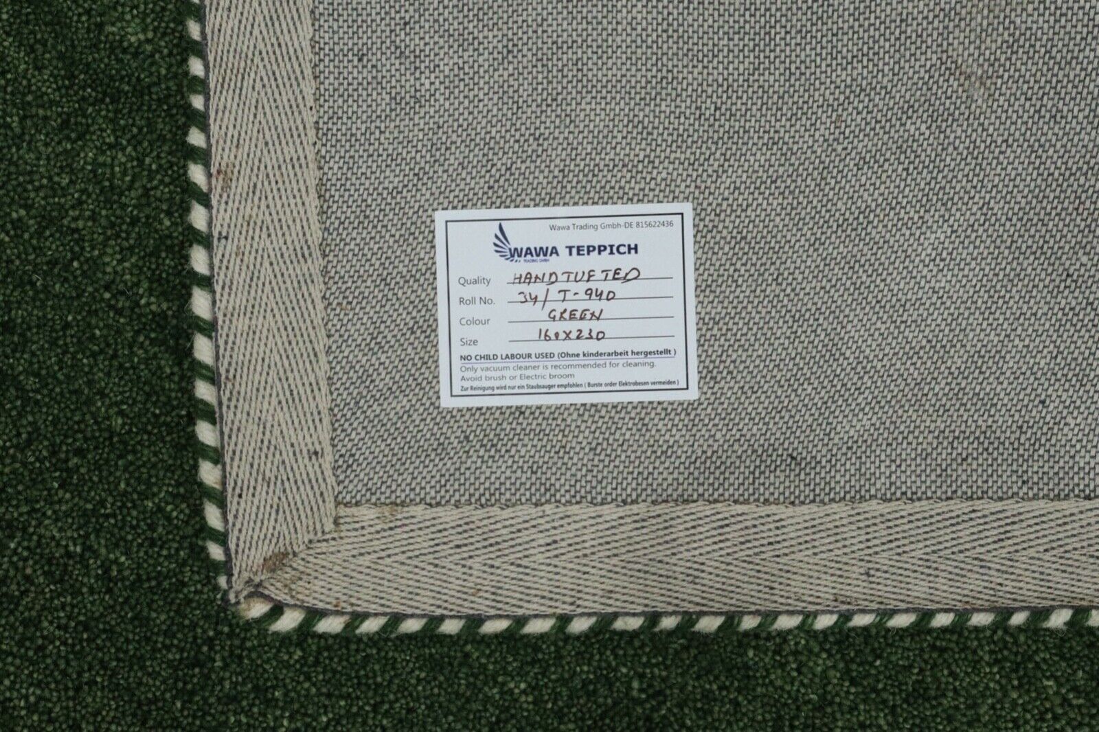 Koberec Gabbeh, 100% vlna, 160x230 cm, zelený, ručně vyrobený, ručně všívaný, T940