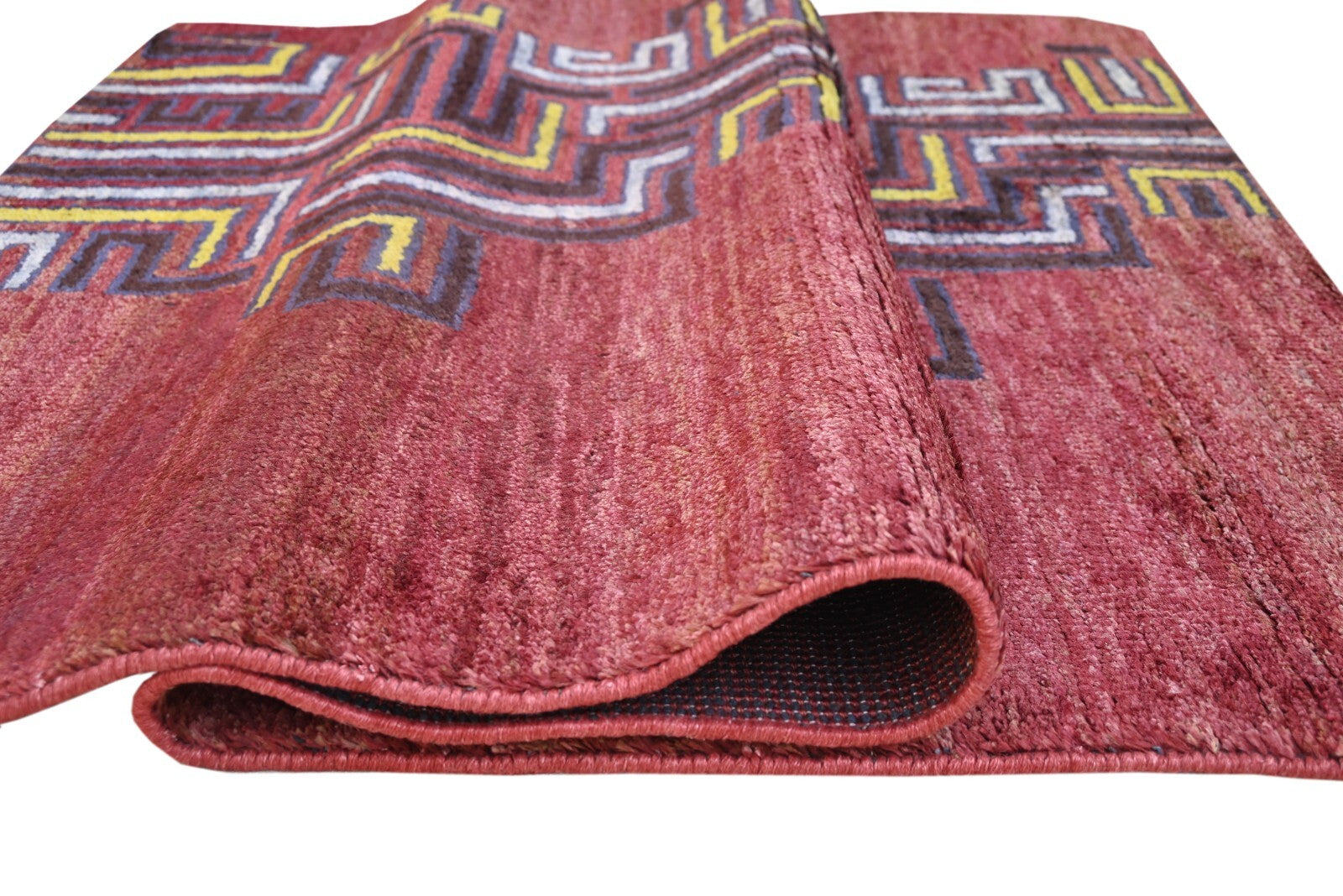 Modernes Handgeknüpfter Wolle 150x240 Vintage Rot Wohnzimmer Teppich SH164