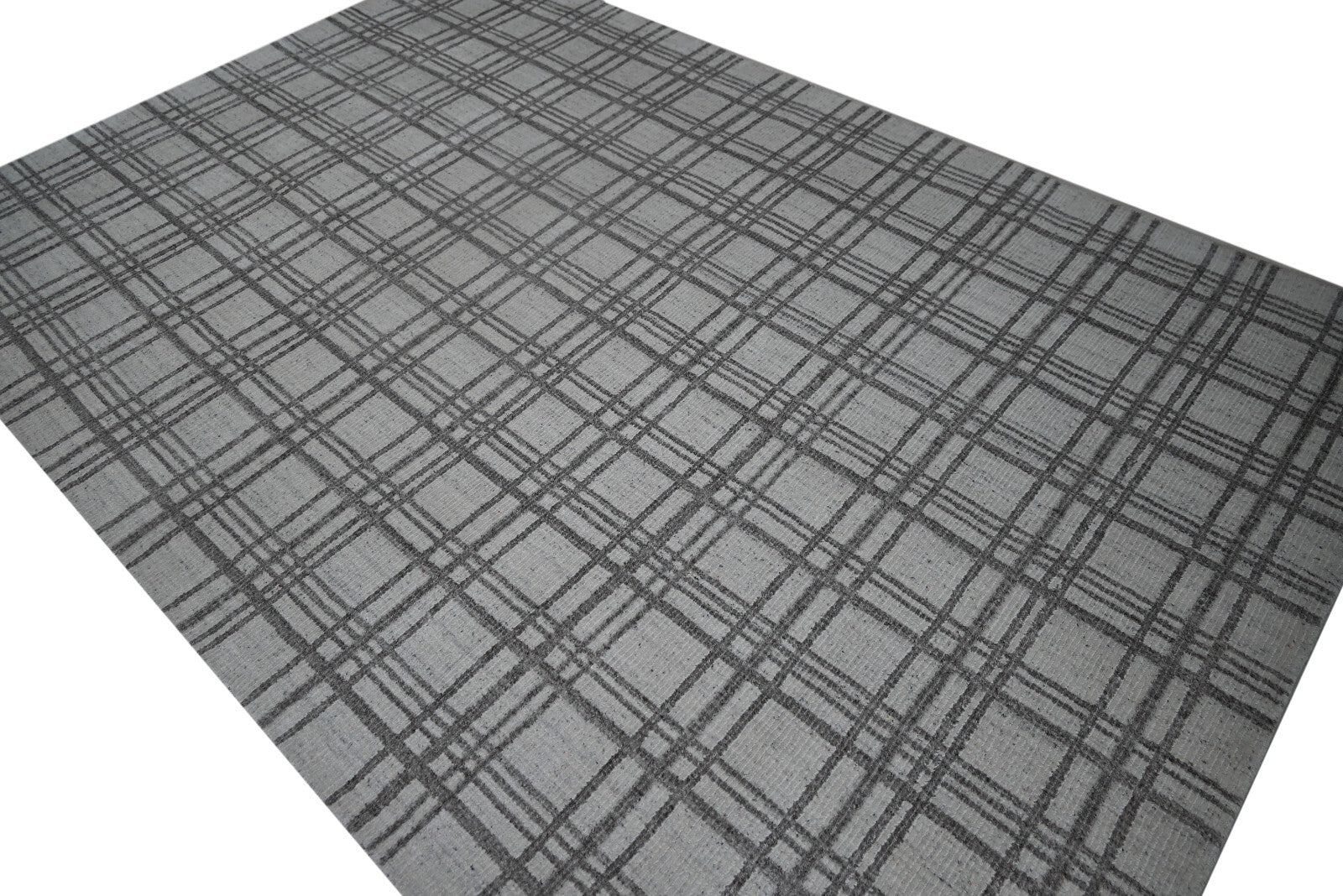 Handgewebter Teppich 170x240 Silber Glanzoptik Woll-Viskosem Wohnzimmer SH118