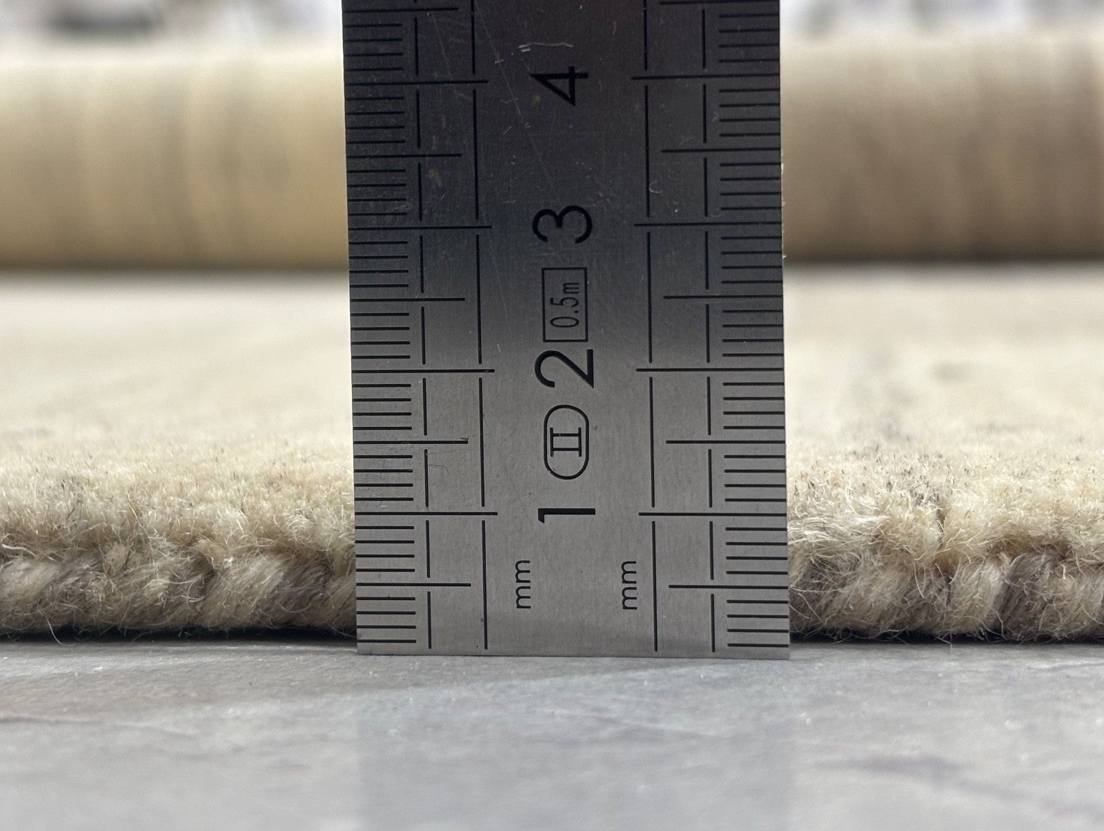 Handgewebter Wollteppich 200x300 cm Modernes Streifen Design Naturtöne Beige AN2