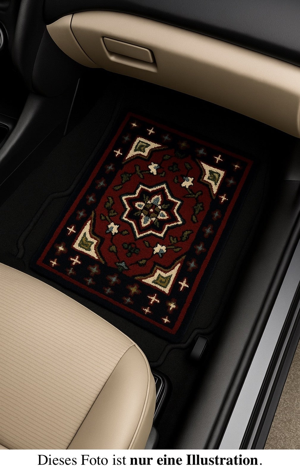 Wollteppich 40x60 Rot Beige Oriental Handgemacht TĂĽrvorleger Fussmatte HT371R