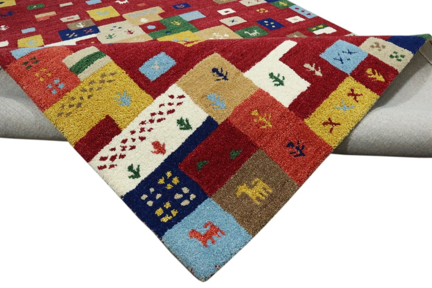 Rot Orient Teppich 100% Wolle 160X230 cm Handarbeit Handgetuftet T921