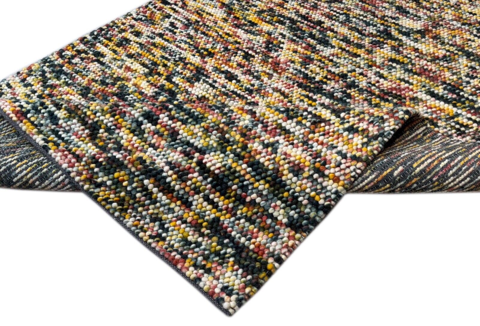 Bunter Wollteppich 170x240 cm Handgefertigt Modern Natur Teppich st13