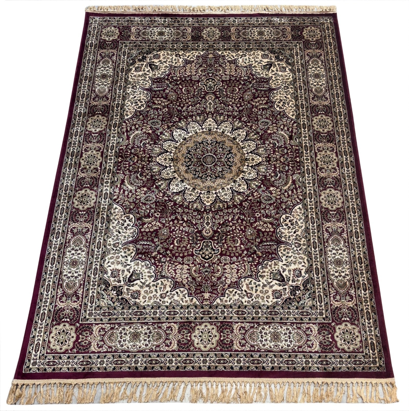 Kašmír Design Orientteppich 150x210 cm Viskose Seidenglanz Kastanienbraun M38M