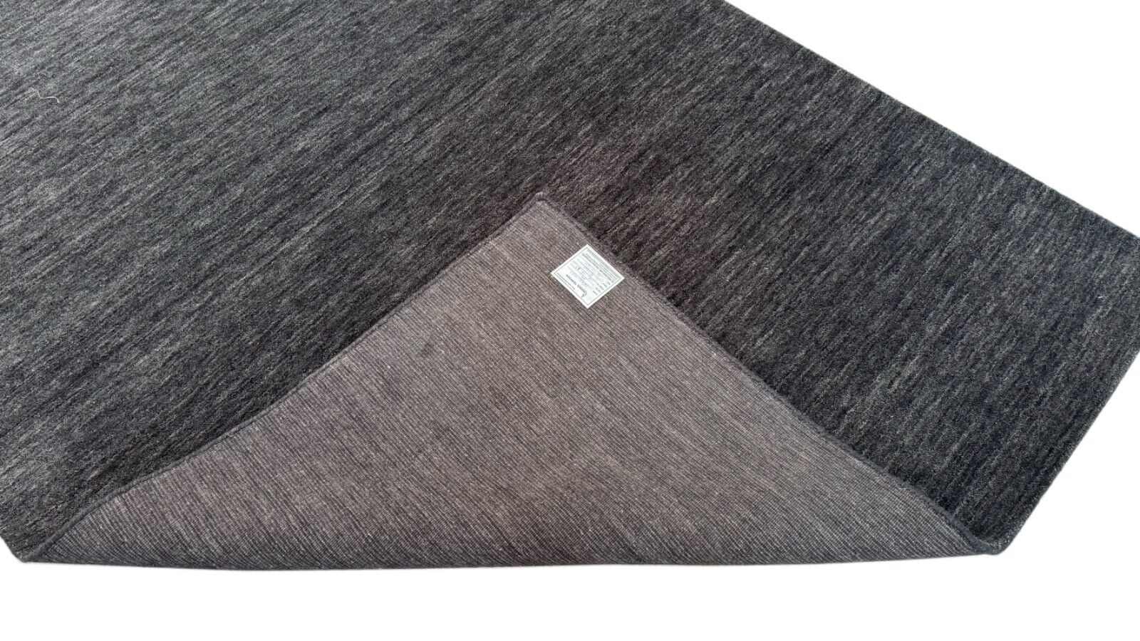 Gabbeh Teppich Anthrazit schwarz Grau 160X230 cm Handgefertigt 100% Wolle WR119