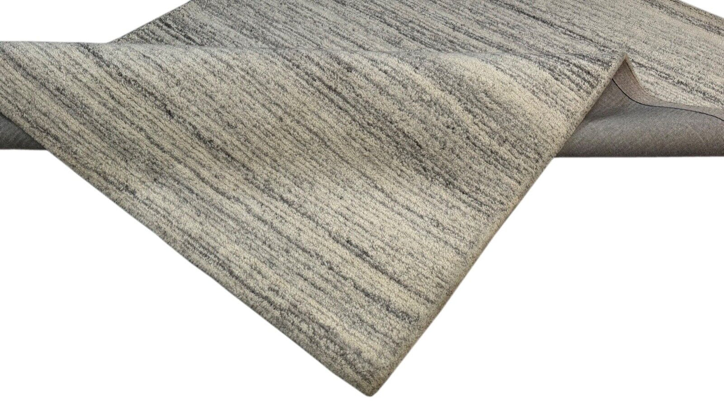 Grau Teppich 100% Wolle Beige 160X230 cm Handarbeit Handgetuftet T866