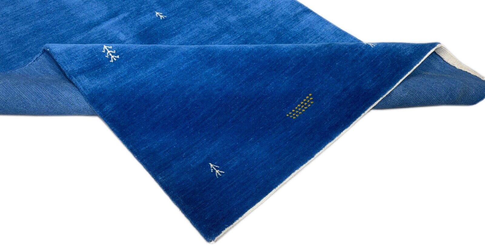 Gabbeh Blau Teppich 120x180 cm Handgewebt 100% Wolle Lori Debbich Loom G64T6