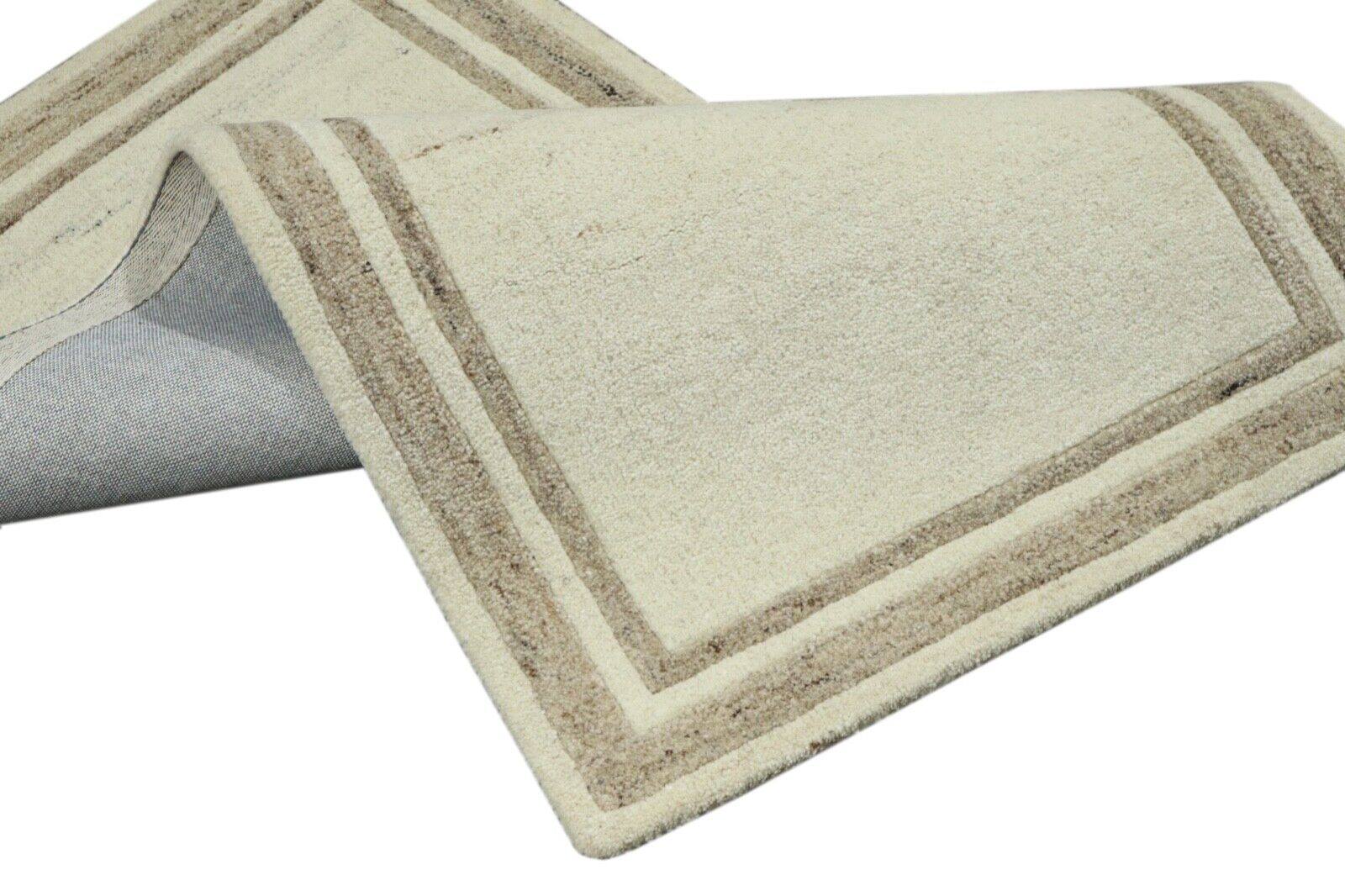 Gabbeh Teppich 100% Wolle 70X140 cm Handarbeit Beige Handgetuftet T1034