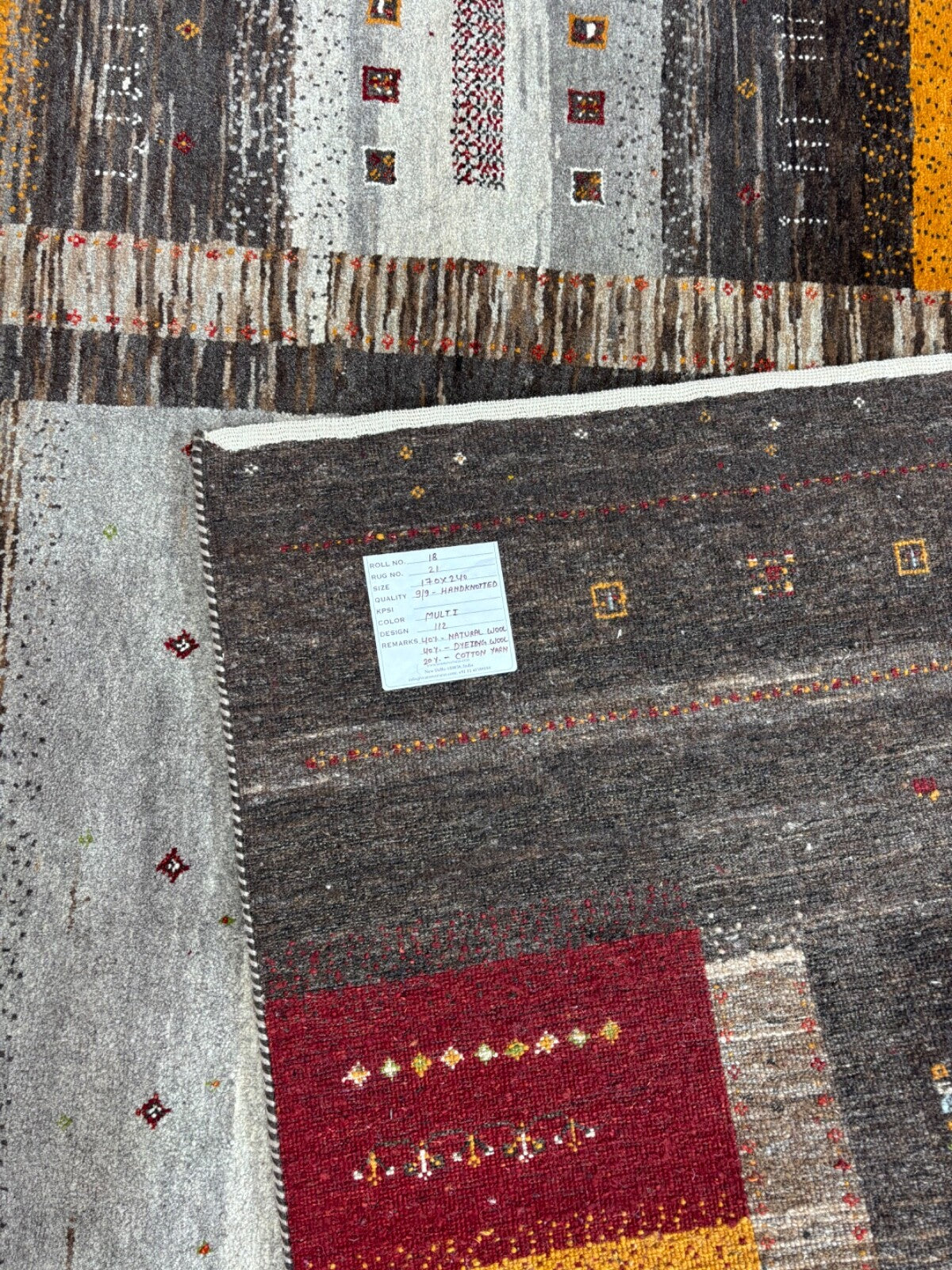 Handgeknüpft Orientteppich 170x240 Wolle Teppich Multi Klassisch Design 112-9/9