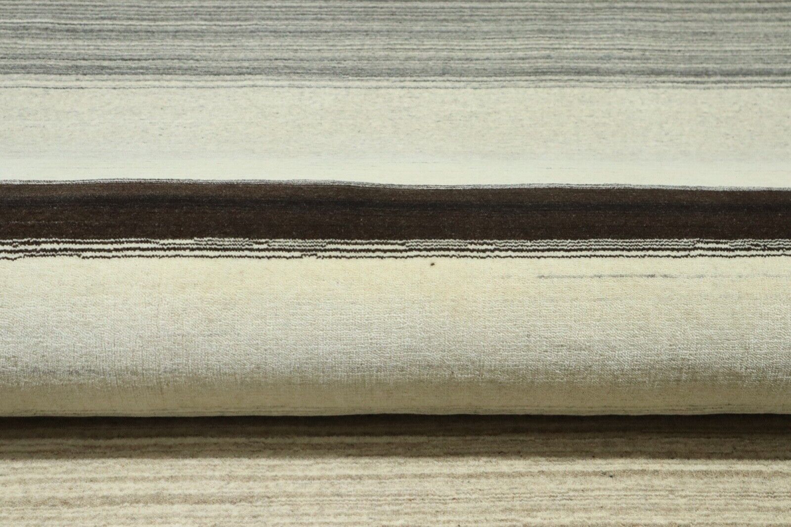 Vaip 100% vill, 170x240 cm, hall, must, beež, käsitsi kootud, Gabbeh, LR1050