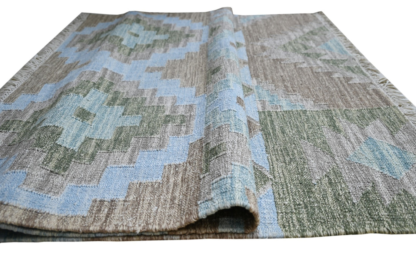 Bunter Wollteppich 120x180 cm Handgefertigt Modern Teppich sh193