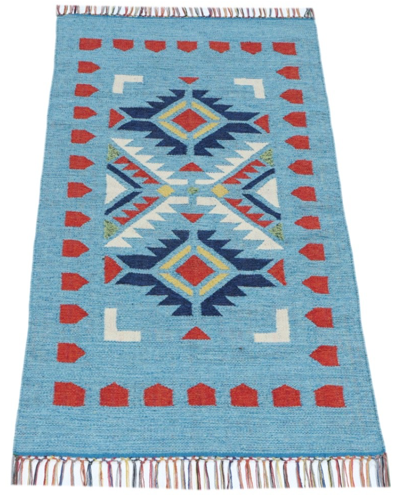 Kelim Teppich 100% Baumwolle flach gewebt mit Fransen Kilim Dhurrie 8 Designs CT