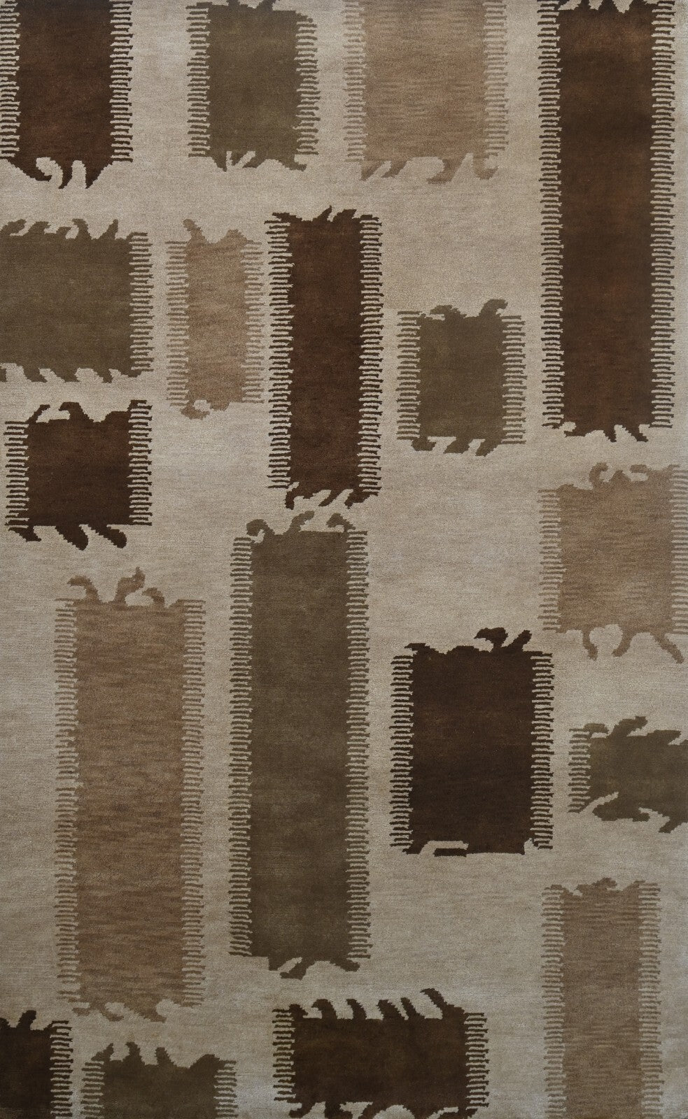 Modernes Handgeknüpfter Wolle 150x240 Vintage Beige Wohnzimmer Teppich SH149