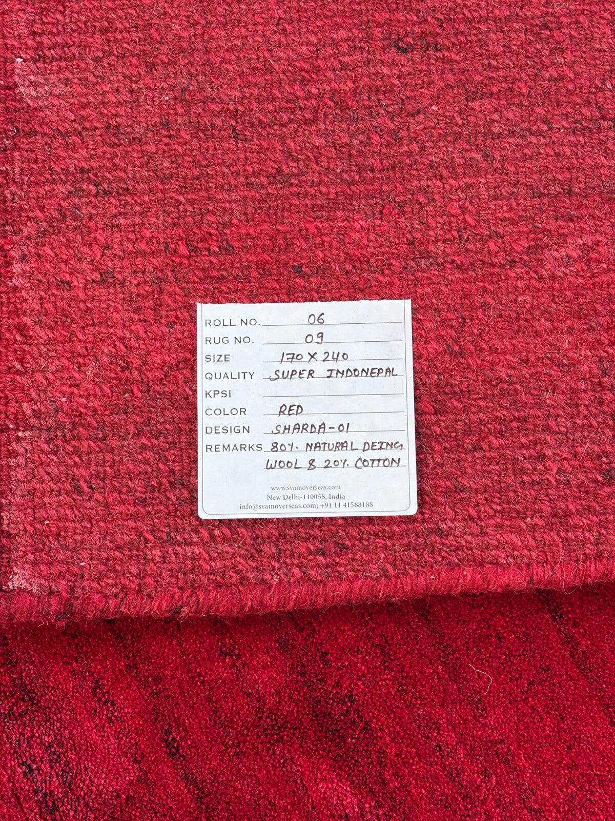 Indonepal Wollteppich 170x240cm Handgeknüpft Naturfarbe Rot Gelb ST09