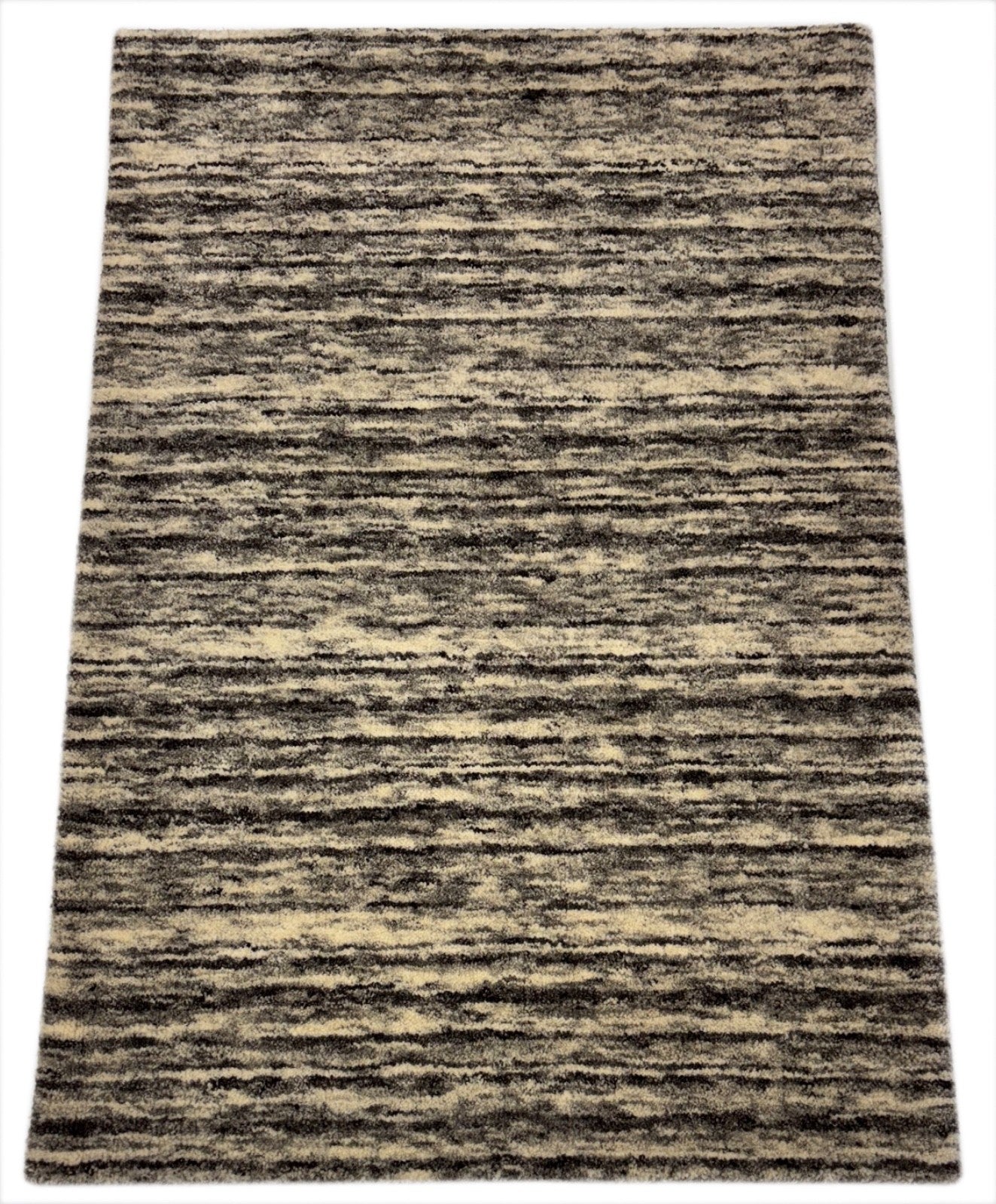 Handgewebter Wollteppich 60x90 cm Multigrau Modern Design Teppich D824