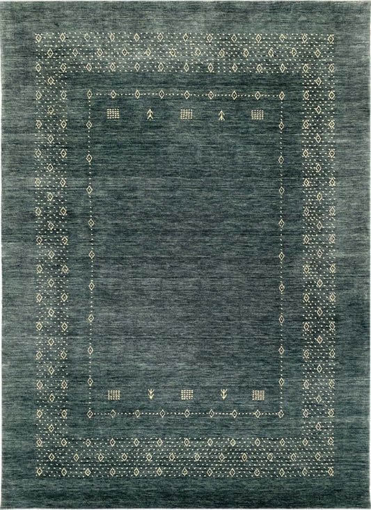 Anthrazit Grau Teppich 100% Wolle 170x240 cm Handgewebt Gabbeh Orientteppich