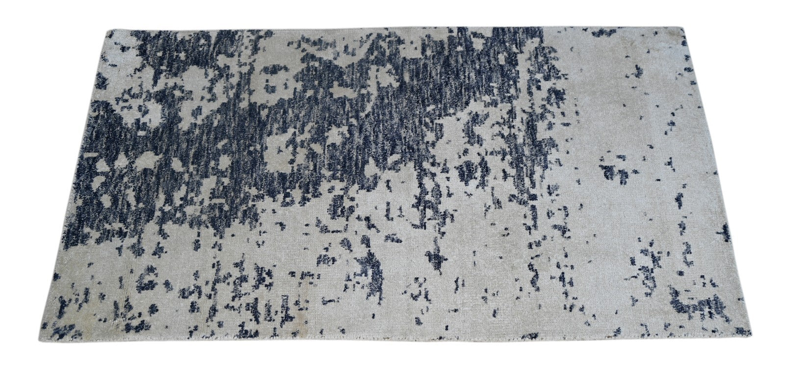 Modernes Handgeknüpfter Bambus 90x150 Vintage Silber Wohnzimmer Teppich SH145