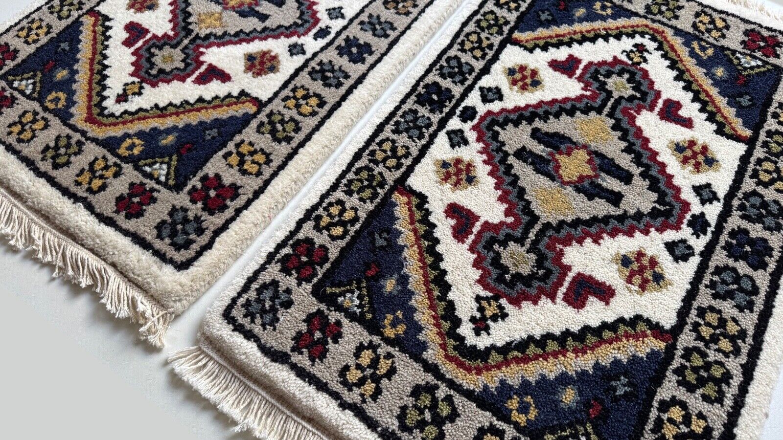 Edler Brücke Teppich 40x60 cm Handgeknüpfter Wollteppich 100% Schurwolle PH43