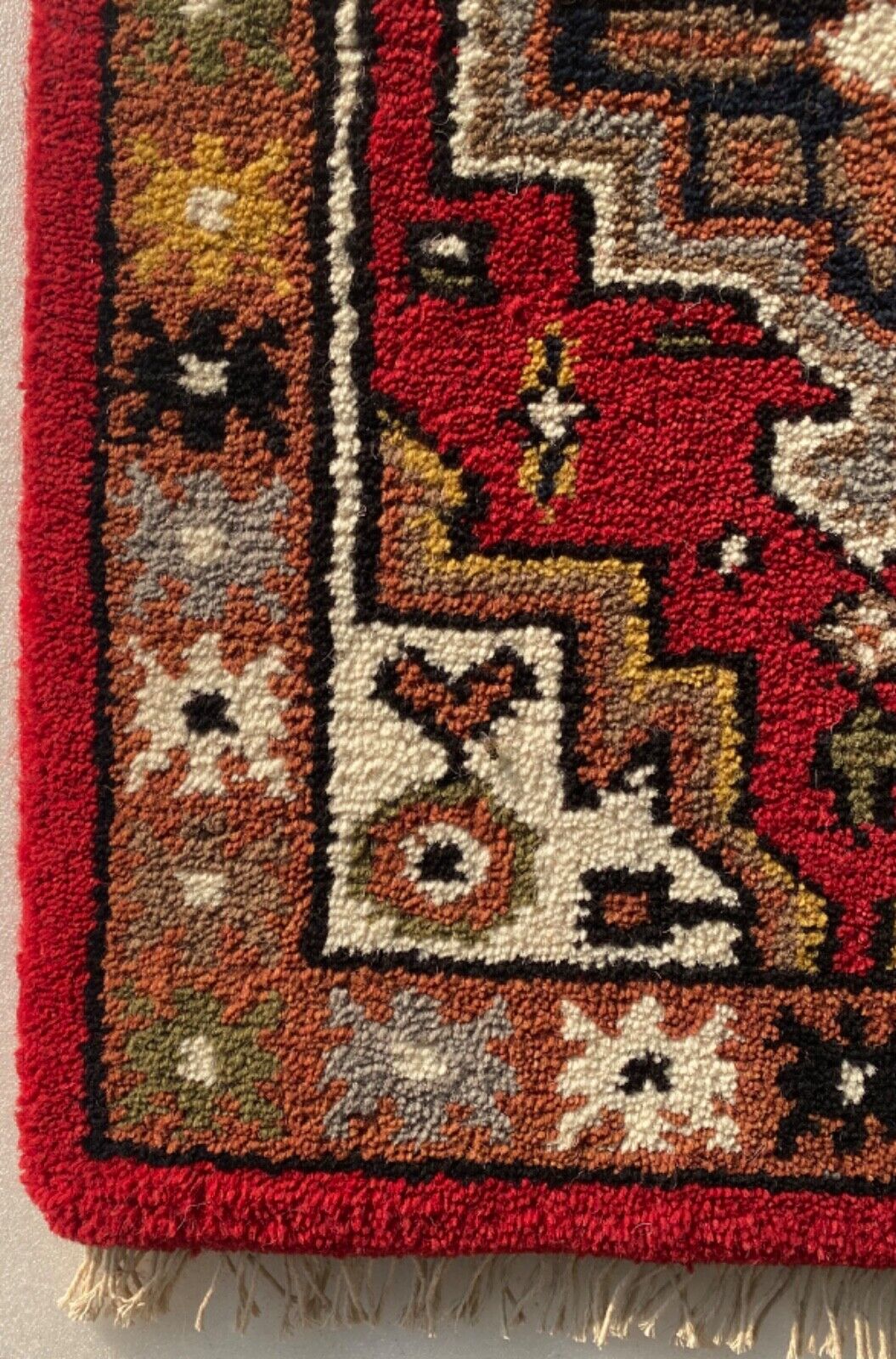 Handgeknüpft Fußmatten 40X60 CM Brücke Automatten Teppich 100% Wolle Rot PH11