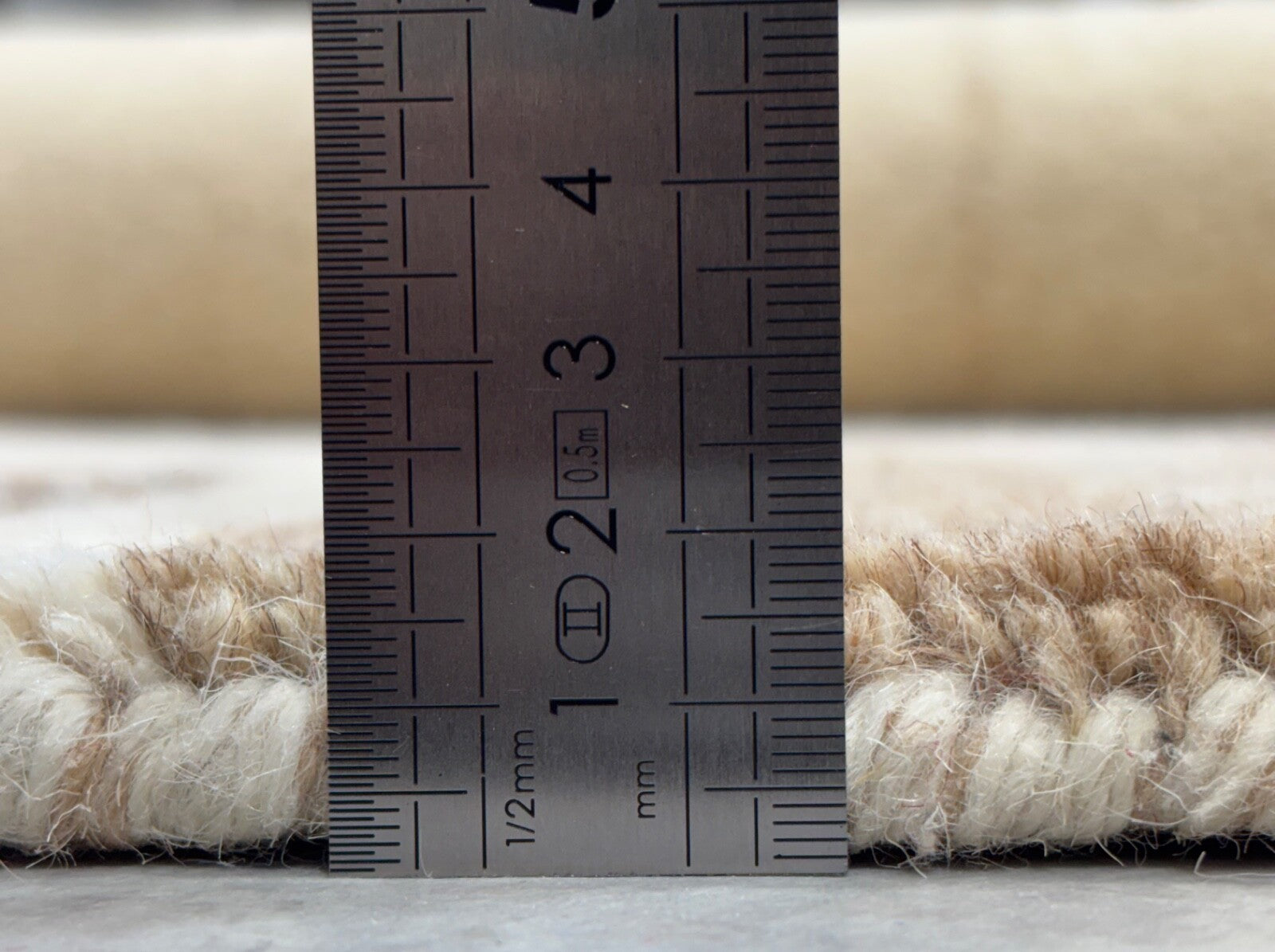 Gabbeh Wollteppich 170x240cm Handgeknüpft 100% Wolle Naturfarbe Beige ST30