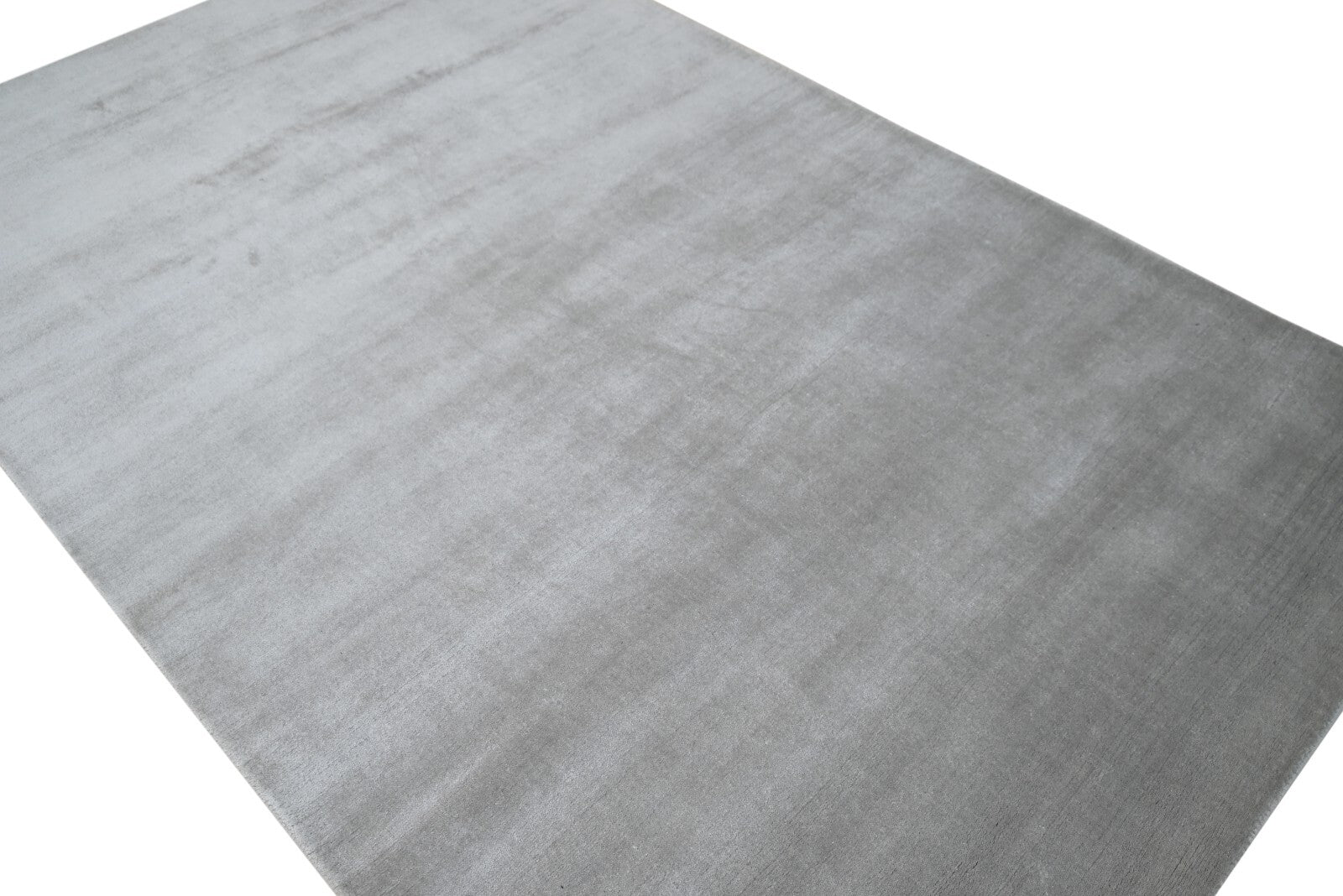 Handgeweven vloerkleed 150x240 cm, grijs, glanzend, wollen, plat, woonkamer SH112