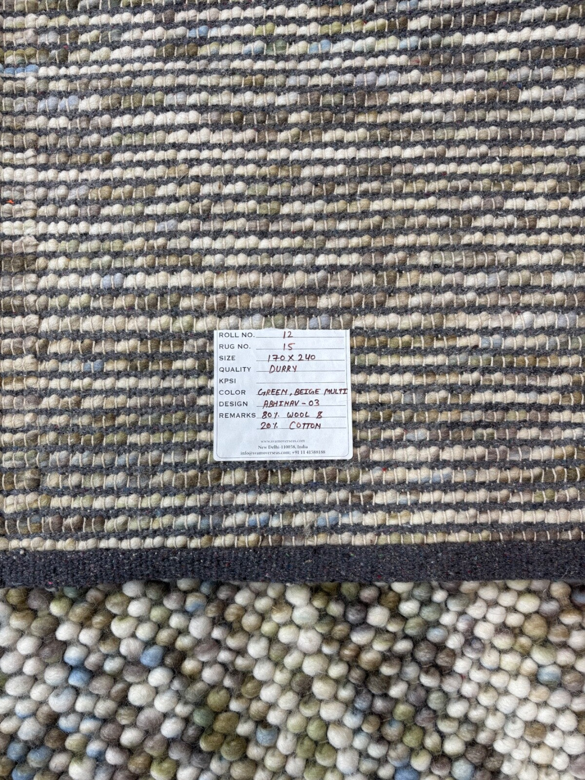 Bunter Wollteppich 170x240 cm Handgefertigt Modern Natur Teppich st12