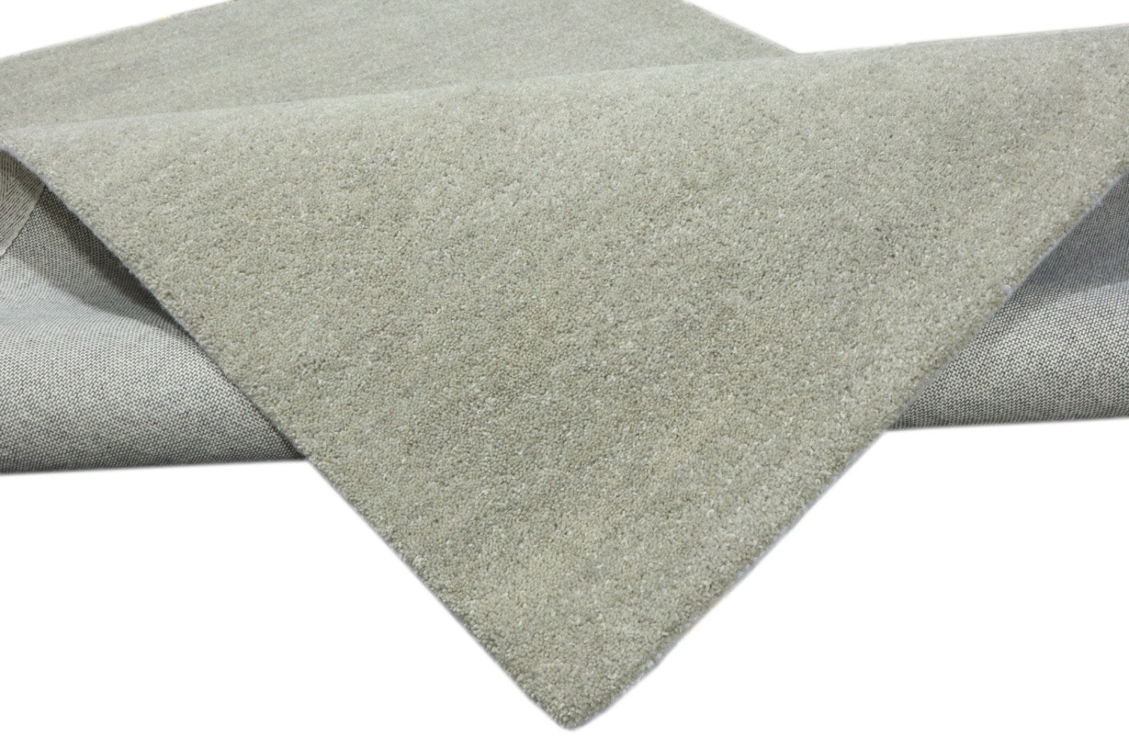 Gabbeh Teppich 100% Wolle Hellgrau Uni Farbe 120x180 cm Handgemacht PL21