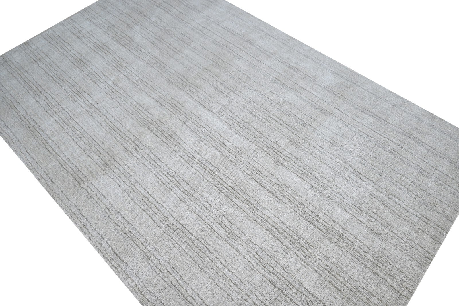 Handgewebter Teppich 120x180 Beige Glanzoptik Leinen Flach Wohnzimmer SH256