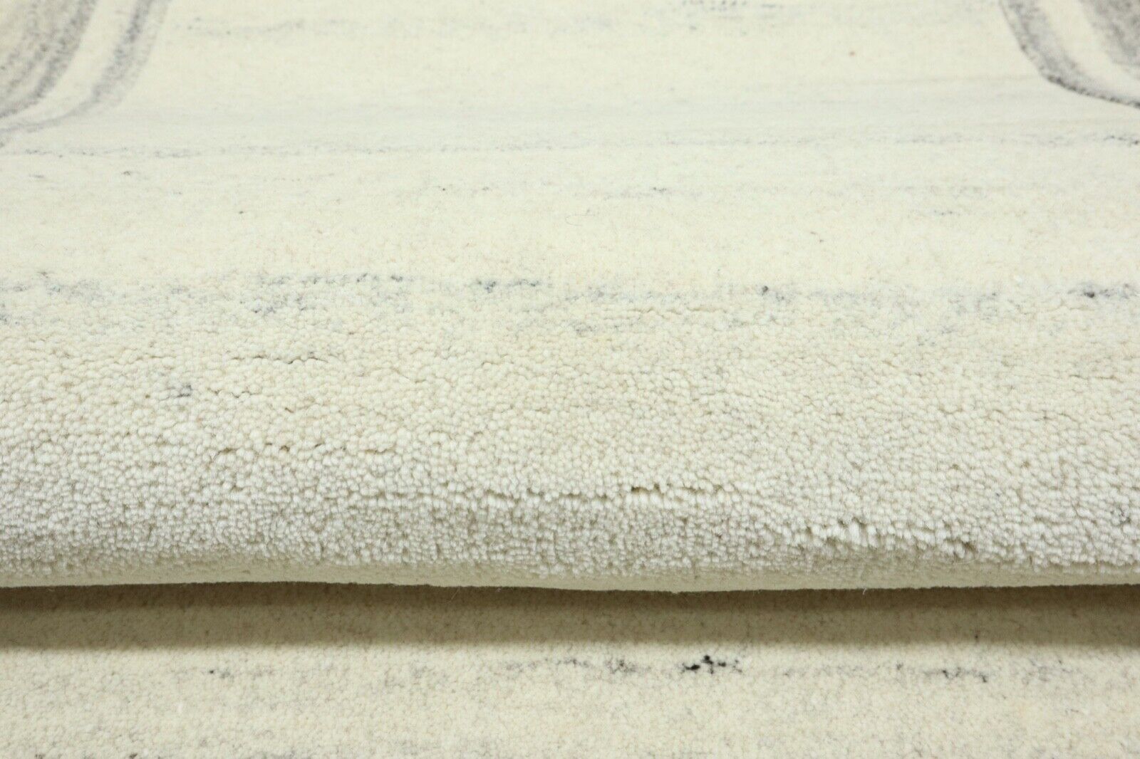 Gabbeh Teppich 100% Wolle 70X140 cm Handarbeit Grau Beige Handgetuftet T1035