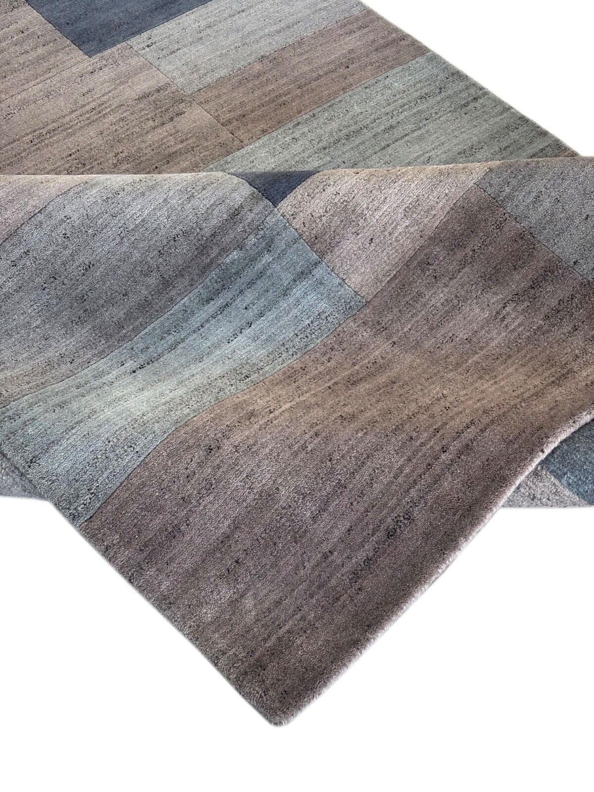 Nepal Handgeknüpft Naturfarben Teppich Grau Blau 170X240 cm 100% Wolle st10