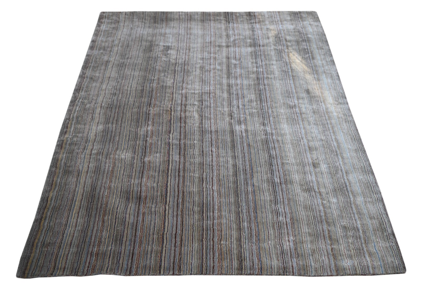 Handgewebter Teppich 150x240 Beige Viskose Glanzoptik Wohnzimmer SH267