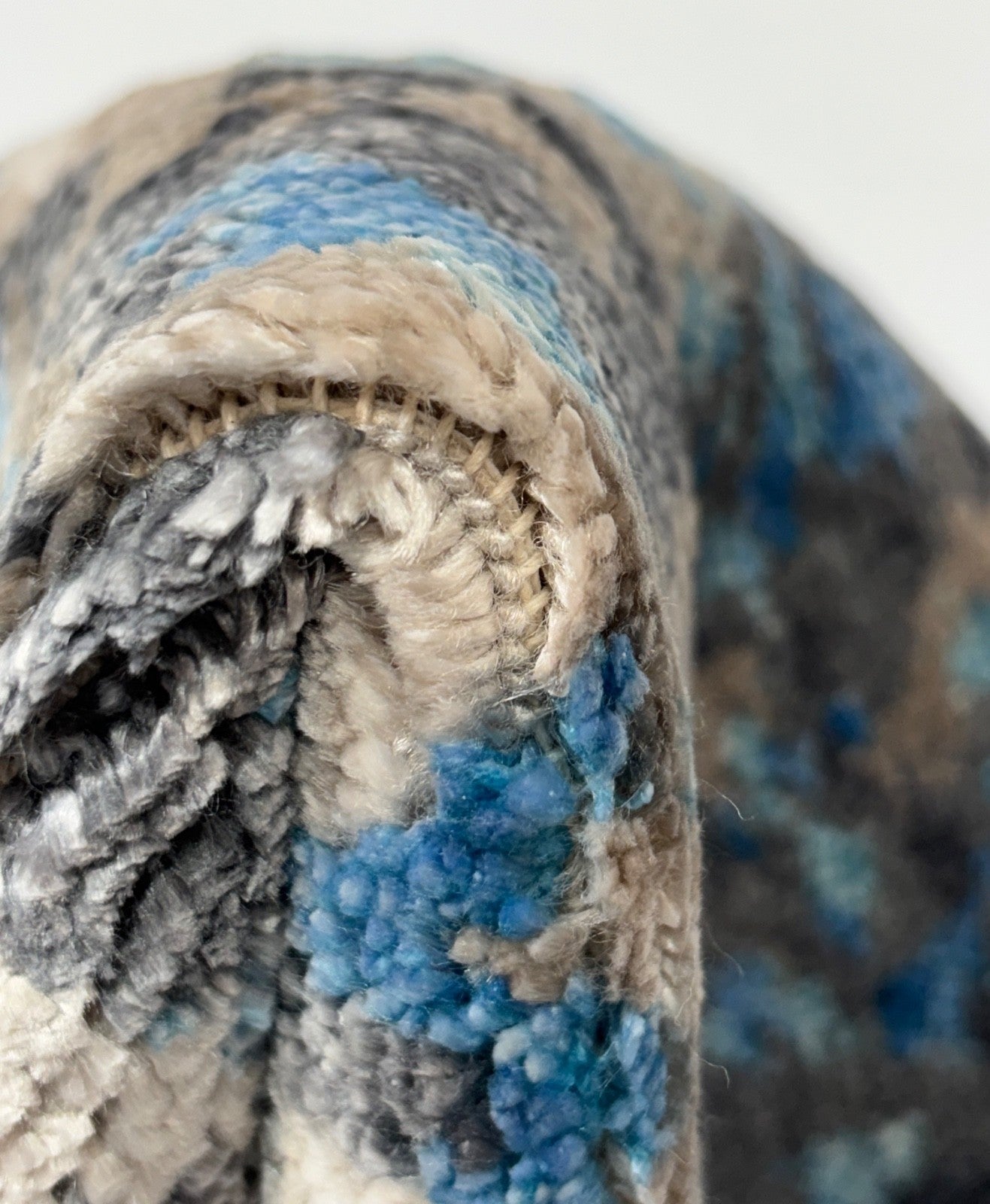 Handgeknüpfter Glanzteppich 60x90 Blau Grau Multicolor Bambus-Seide R121