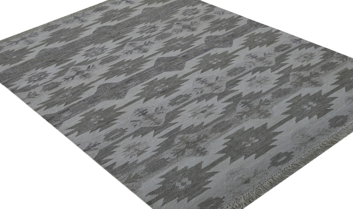 Bunter Wollteppich 120x180 cm Handgefertigt Modern Teppich sh198