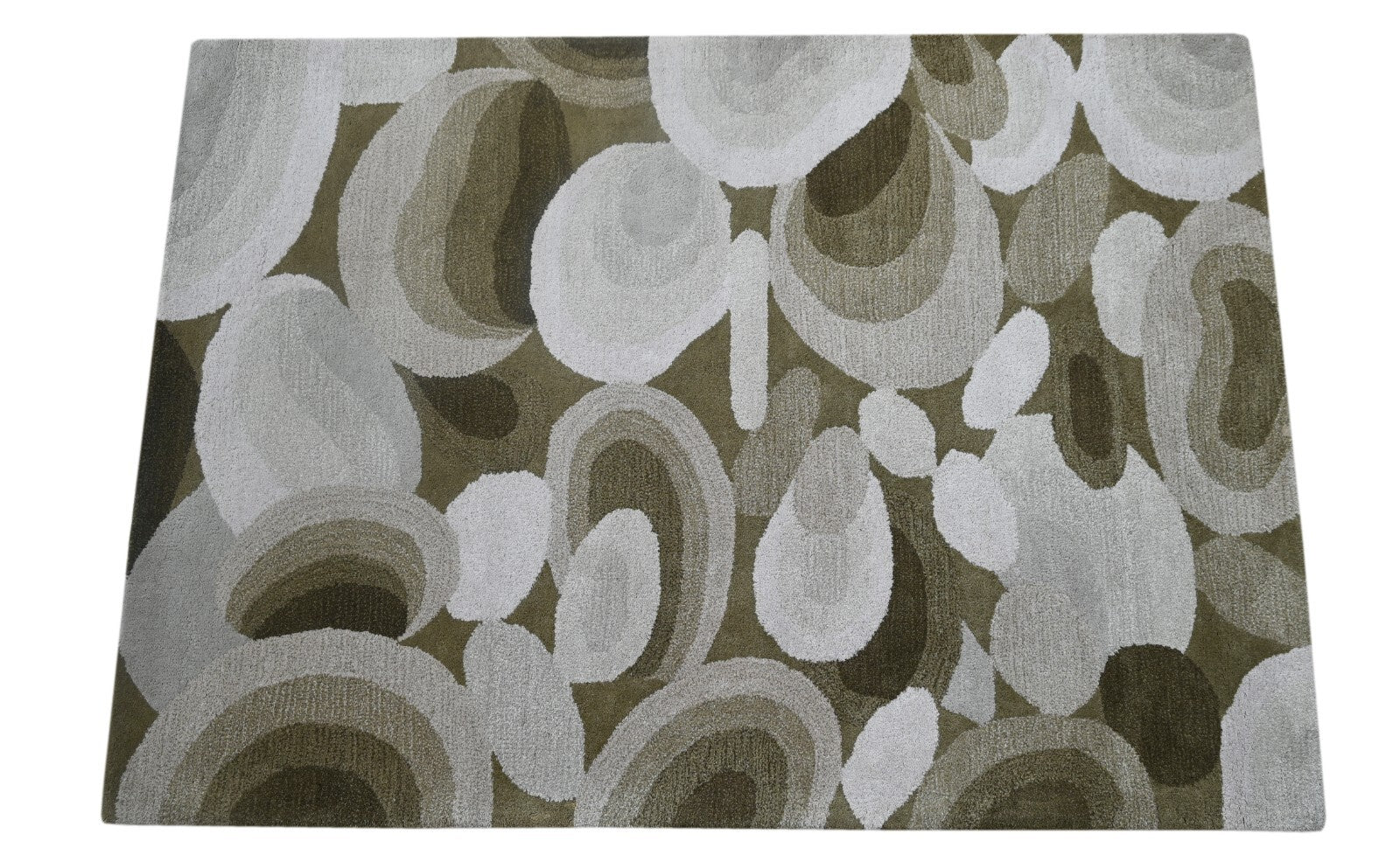 Handgetufteter Wolle teppich 120x180 Beige Modern Wohnzimmer SH249