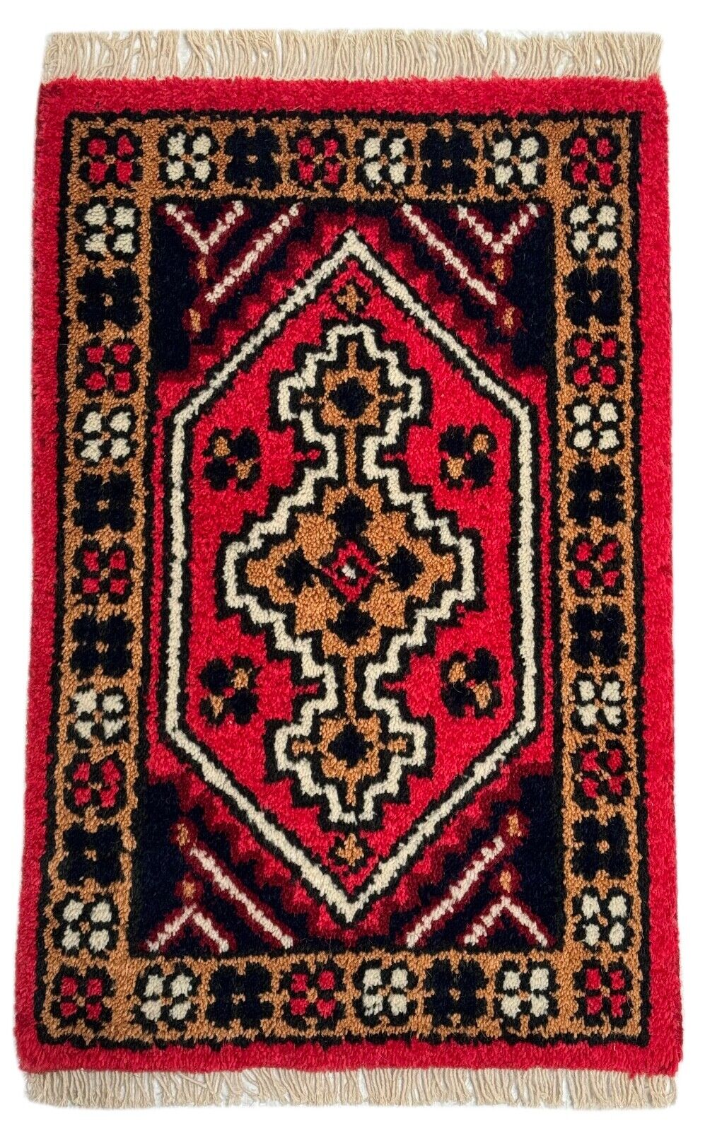 Brücke 40X60 CM Handgeknüpft Teppich Fußmatten 100% Wolle Gold Rot PH1