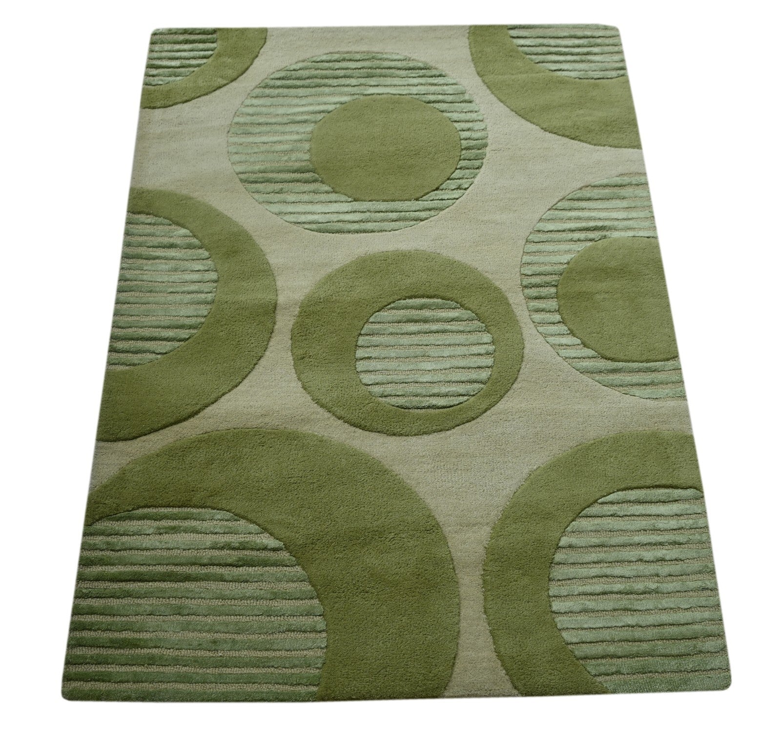 Handgetufteter Wolle Viskose teppich 120x180 hellgrün Modern Wohnzimmer SH206