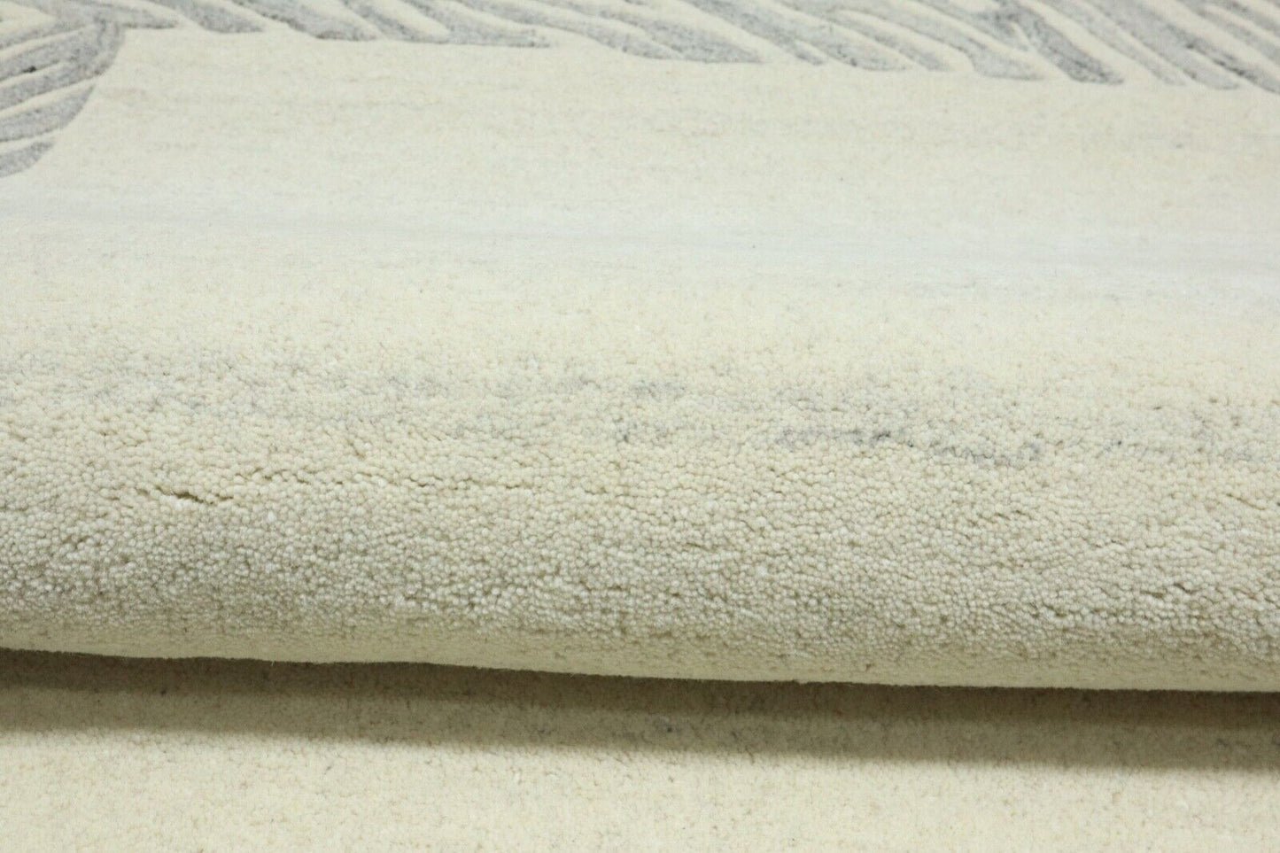 Teppich 100% Wolle 120X180 cm Handarbeit Beige Grau Handgetuftet T968