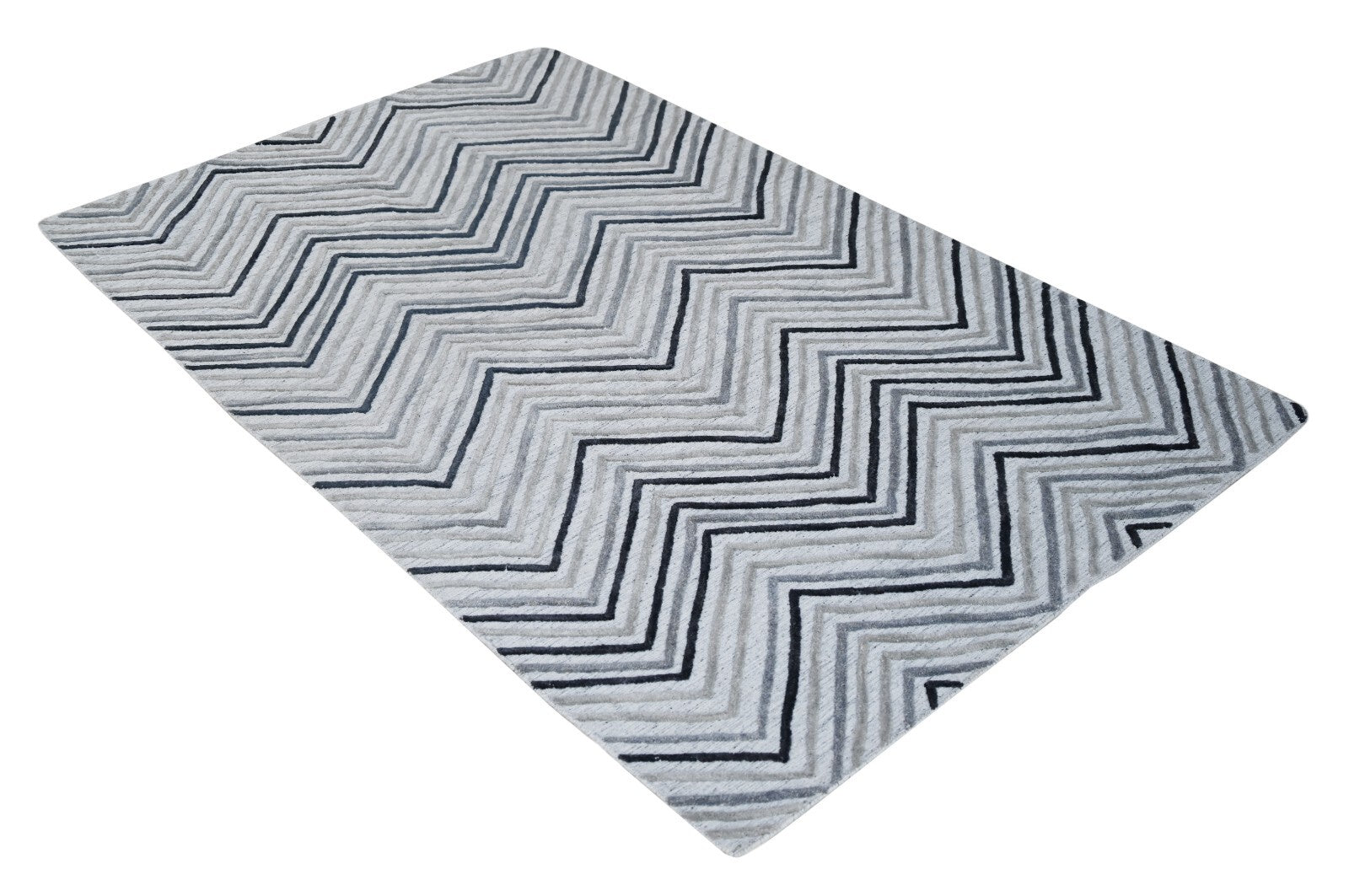 Handgewebter Teppich 150x240 Silber Wolle Glanzoptik Wohnzimmer SH121