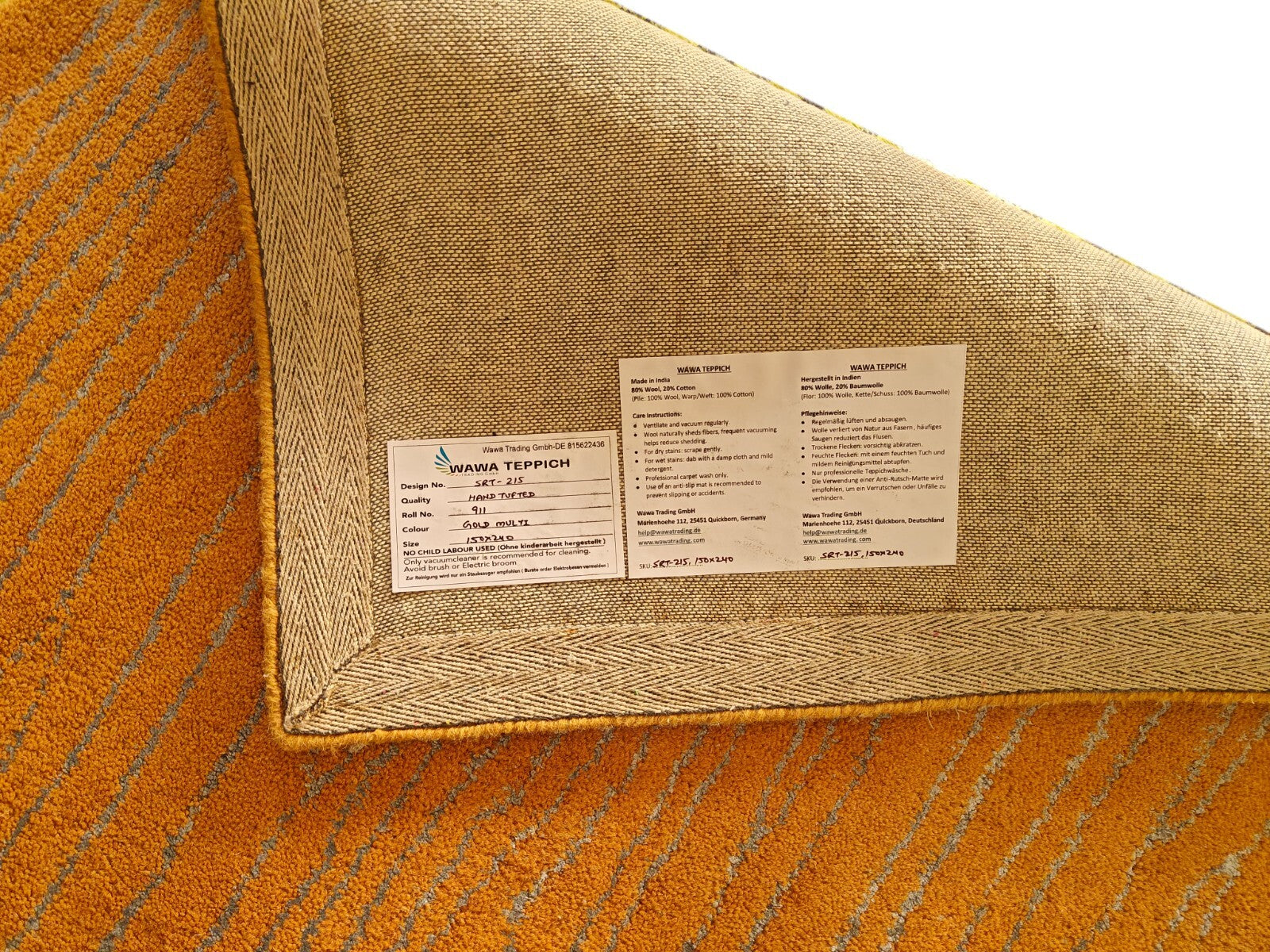 Handgetufteter Wolle Viskose teppich 150x240 Multi-Gold Modern Wohnzimmer SH215