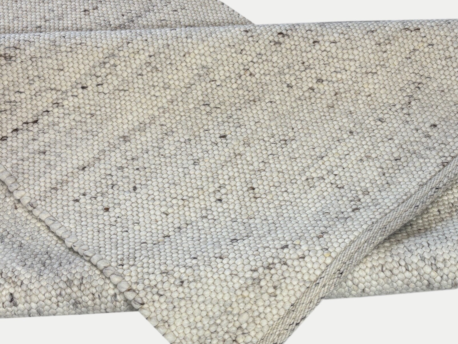 Teppich aus 100 % Wolle 152x244 cm Handgefertigt, Modern, Naturbeige ST44