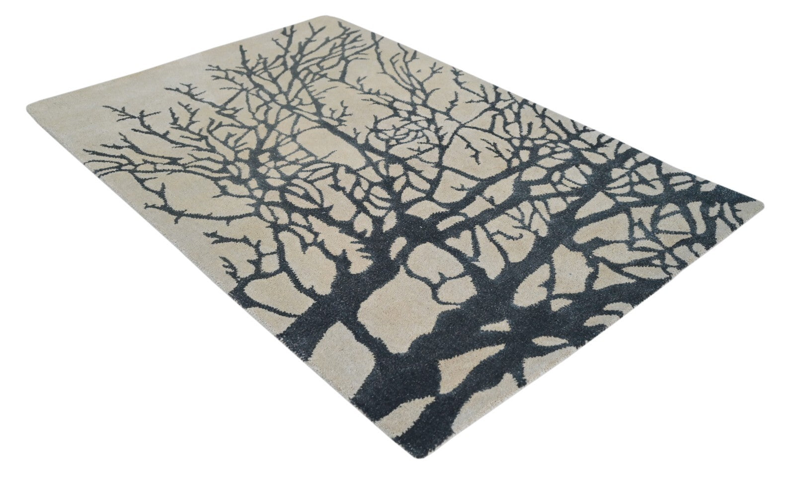 Handgetufteter Wolle teppich 120x180 Beige Modern Wohnzimmer SH240