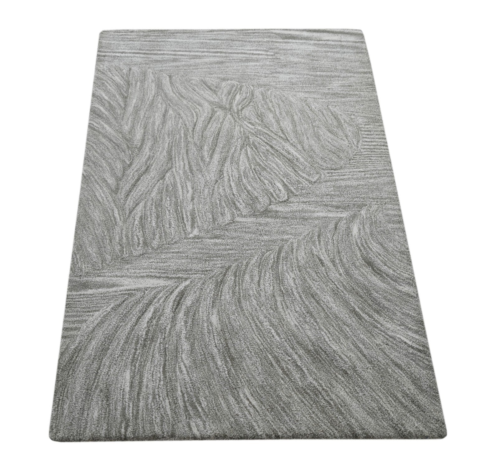 Handgetufteter Wolle teppich 120x180 Beige Modern Wohnzimmer SH208