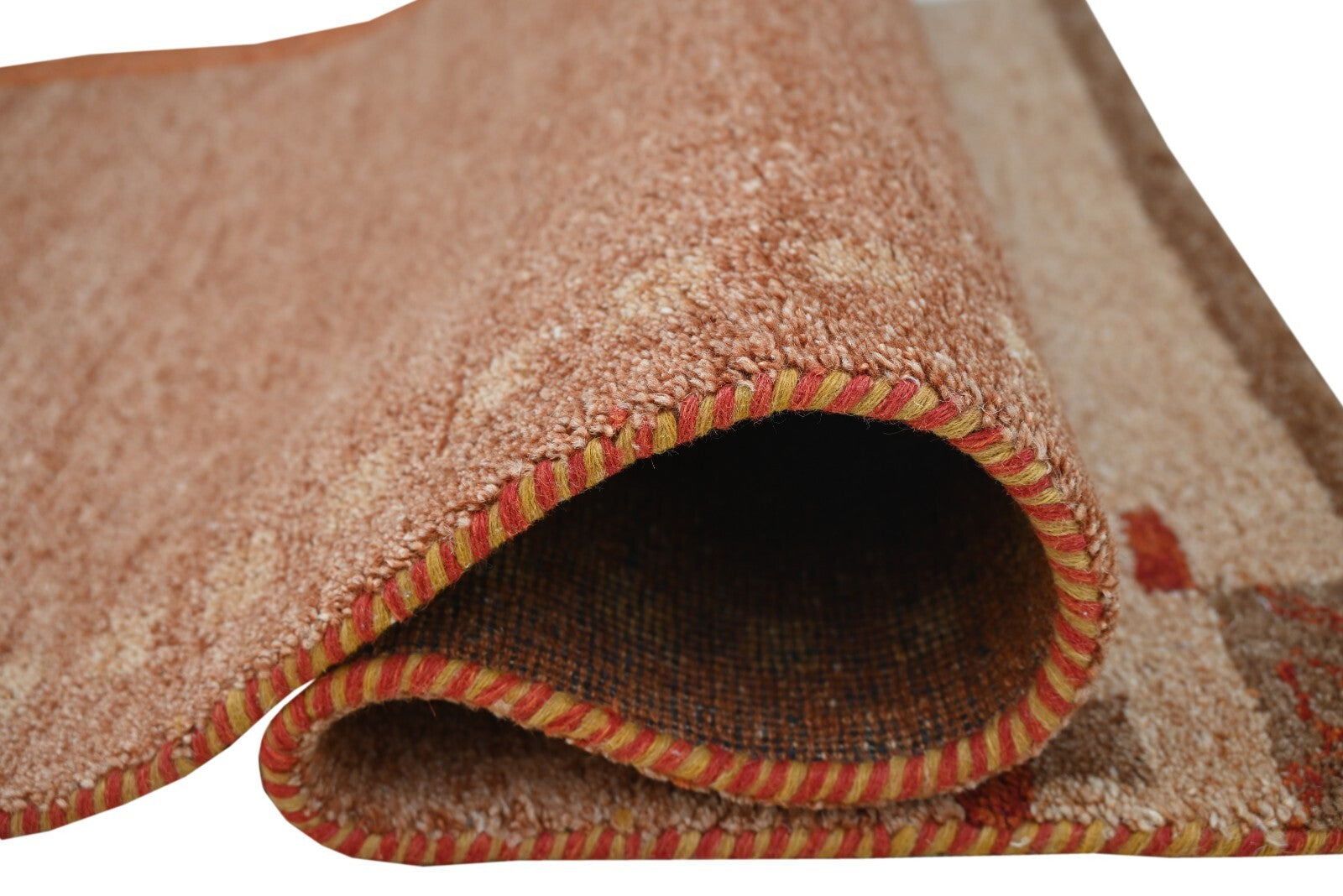 Tappeto moderno da soggiorno in lana annodato a mano 90x150 rosso vintage SH155