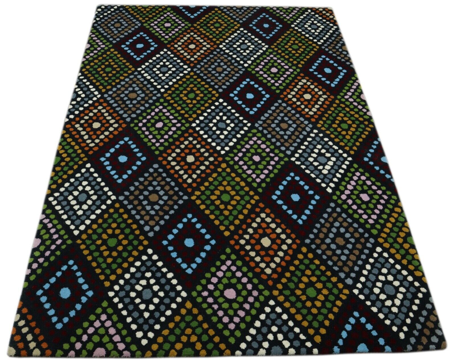 Színes szőnyeg, 100% gyapjú, 160x230 cm, kézzel készített, kézzel csomózott, T935